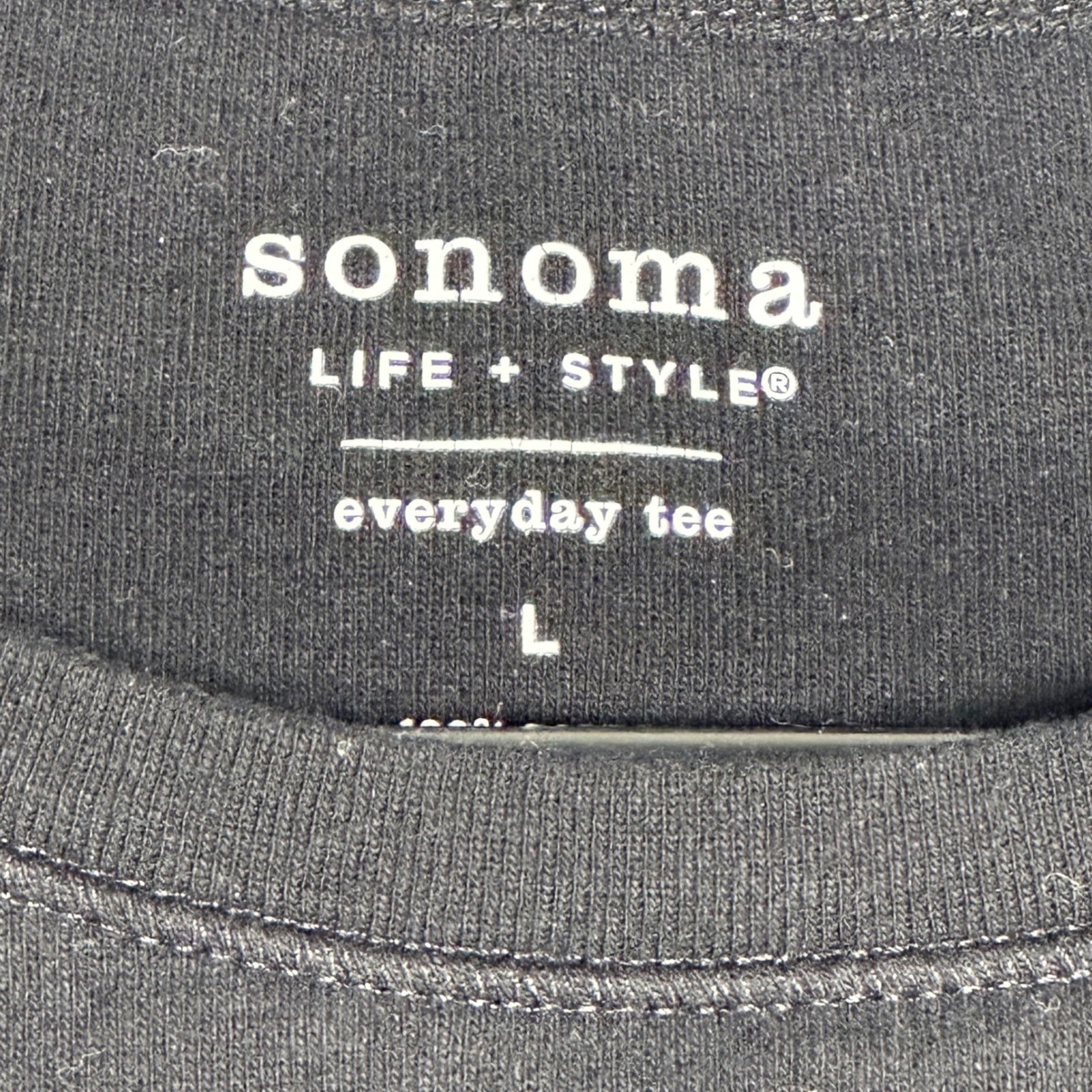 Sonoma Life Style Mens Large Black Long Sleeve Everyday Tee 100% Cotton Crewneck gallery