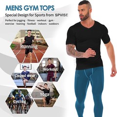 Men’s V-neck T-shirts Compression Quick Dry Bodybuilding Muscle Short Sleeve Tee
