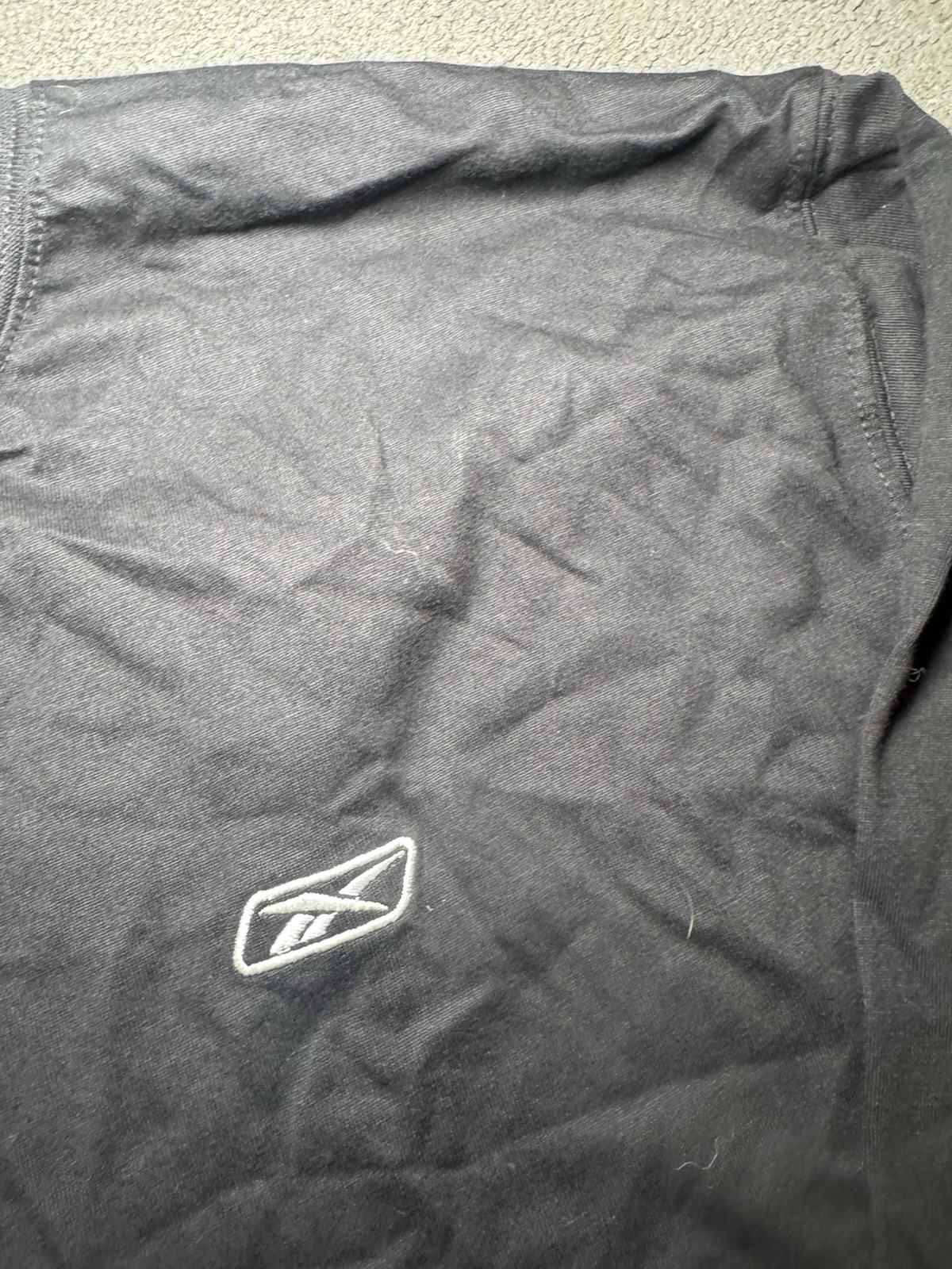 Vintage Reebok Vector Logo Long Sleeve Shirt Black Mens Large NWT Y2K gallery