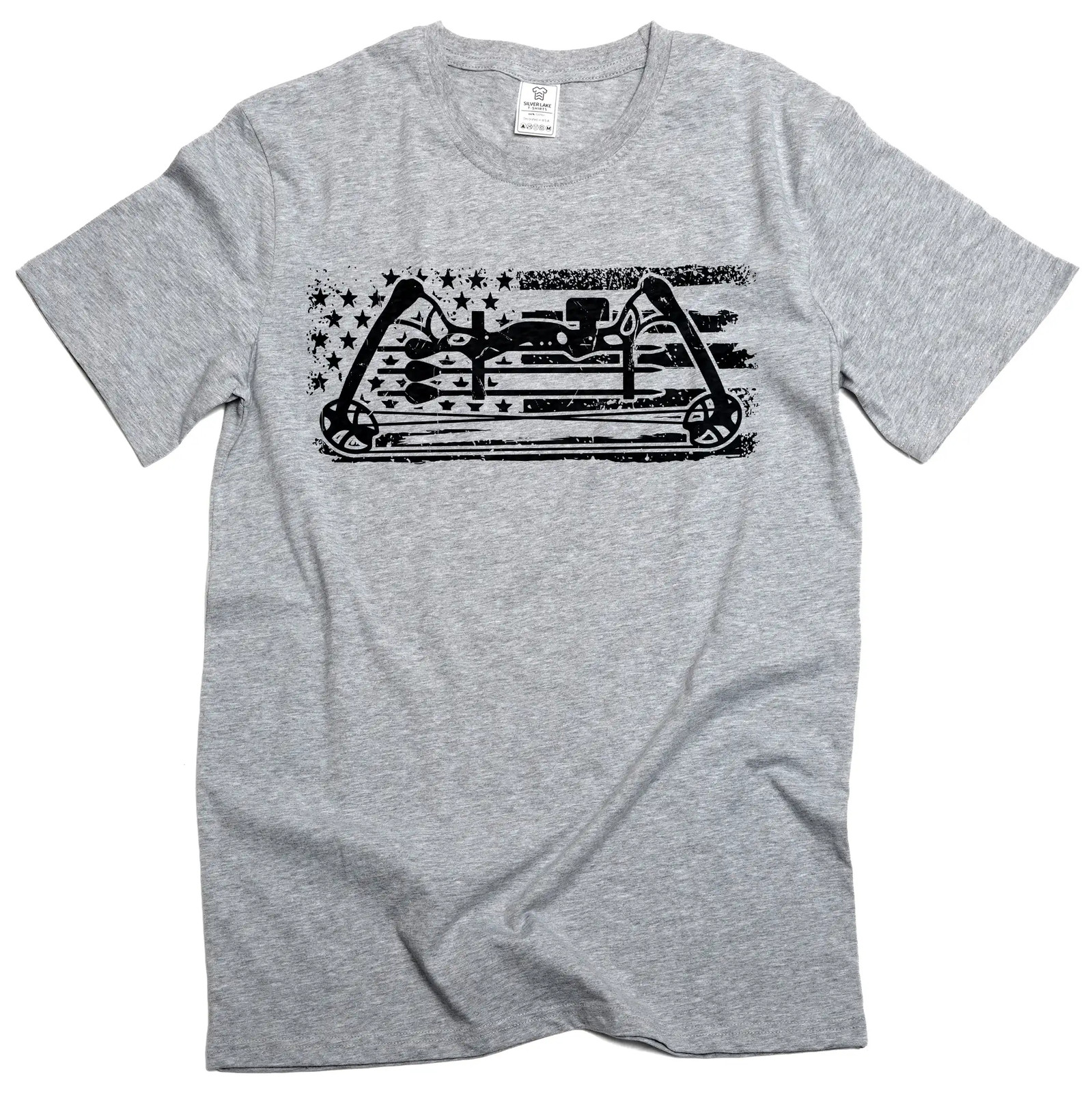 Men's patriotic USA flag archery bow hunting T-shirt sports archer tee gallery