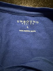 Unbound Merino Wool Base Layer T Shirt Men’s Large V Neck Short Sleeve Blue