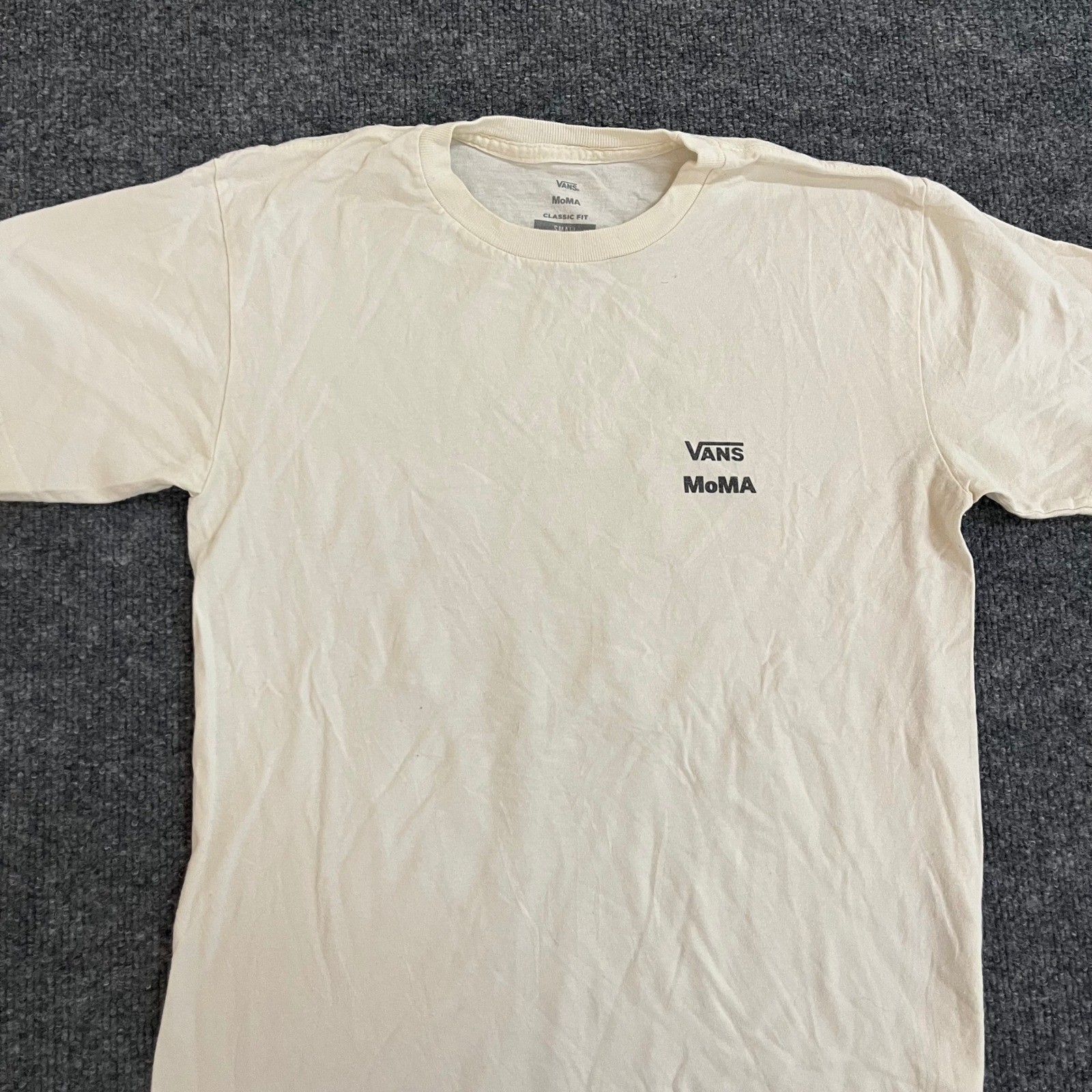 Vans T-Shirt Mens Size Small Cream MoMA Kandinsky Abstract Art Graphic Classic gallery