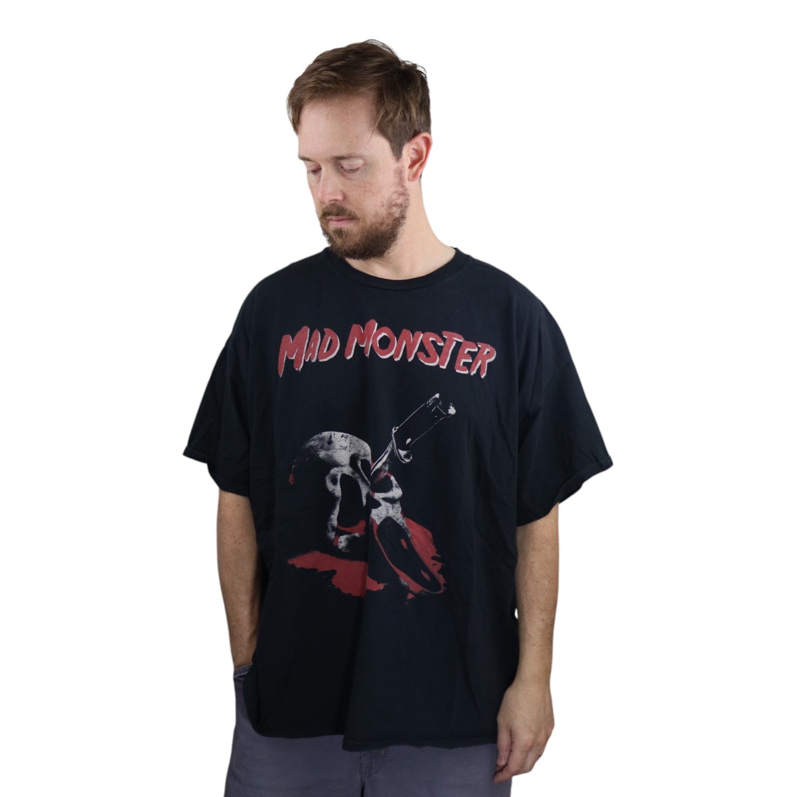 Mad Monster Skull Horror T Shirt Mens 3XL Black Tee Goth Punk Metal Streetwear
