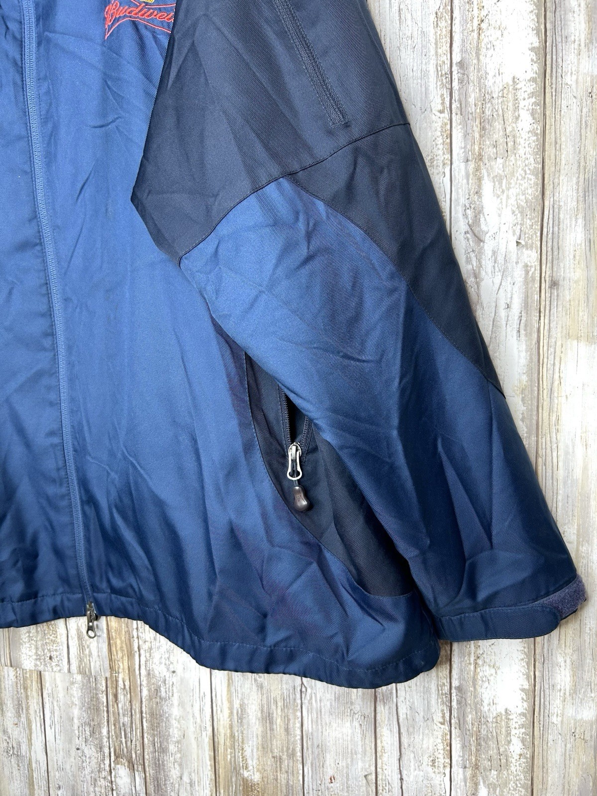 Men's Port Authority 3XLarge Navy Employee Budweiser Windbreaker Hooded Jacket gallery