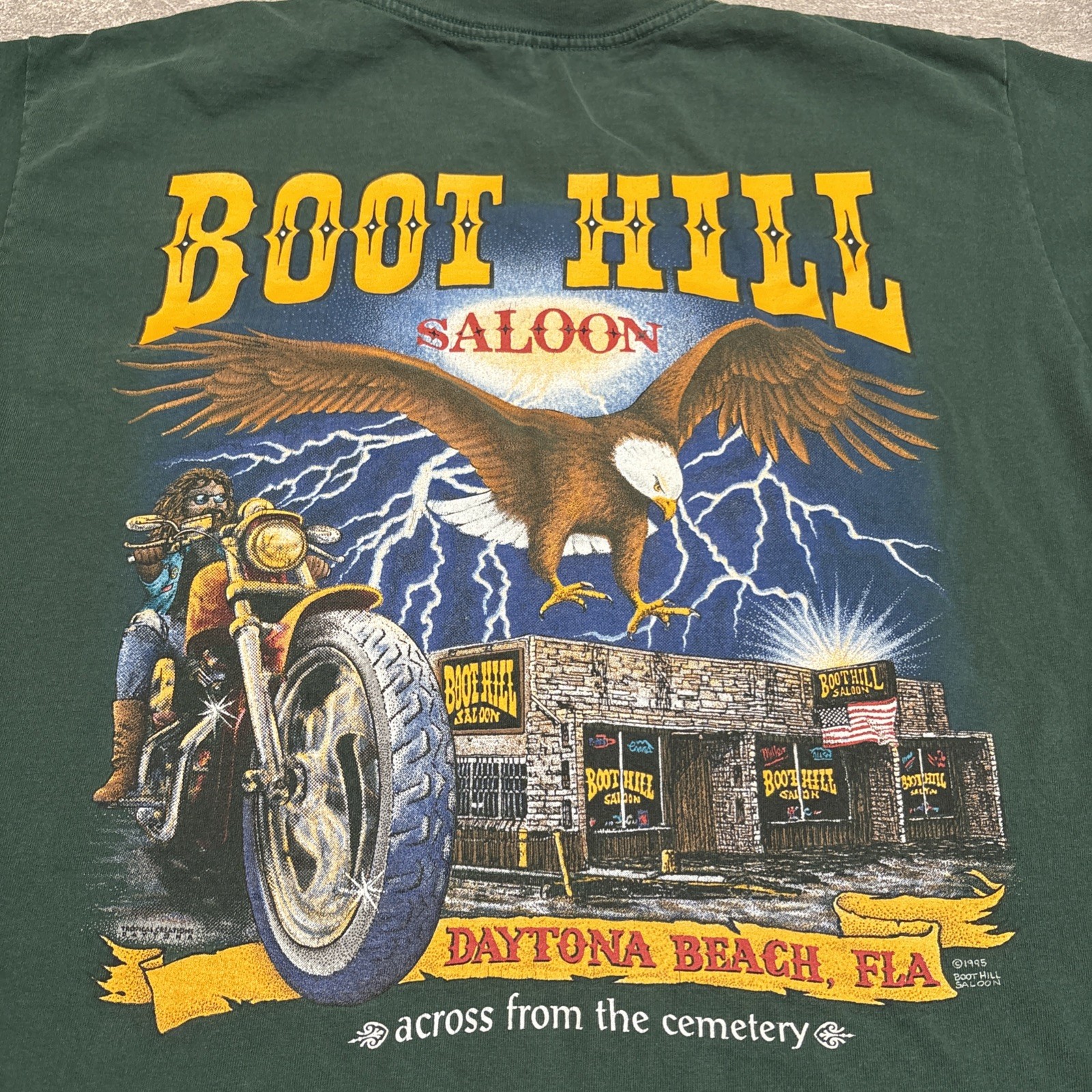 Vintage 90s Boot Hill Saloon Shirt XL Daytona Bike Week Single Stitch Chopper gallery