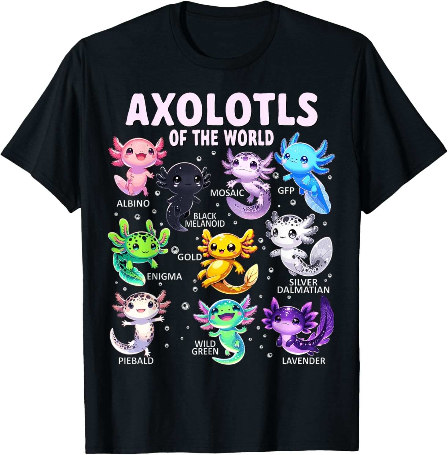 Axolotl Kawaii Axolotls of the World Axolotl Animals T-Shirt gallery
