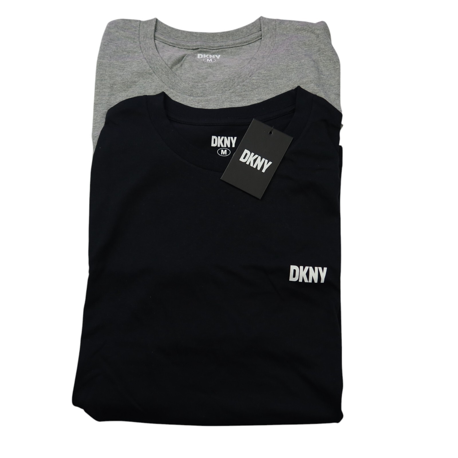 DKNY Men’s 2 Pack 100% Cotton Designer Loungewear T-Shirt. Multi. M