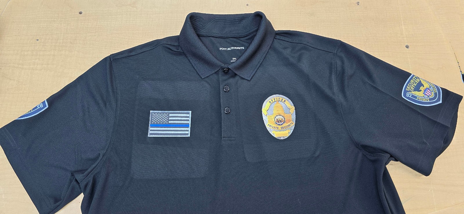 Security polo shirt 3D Effect Print Black Adult collar Private Security Uniform gallery