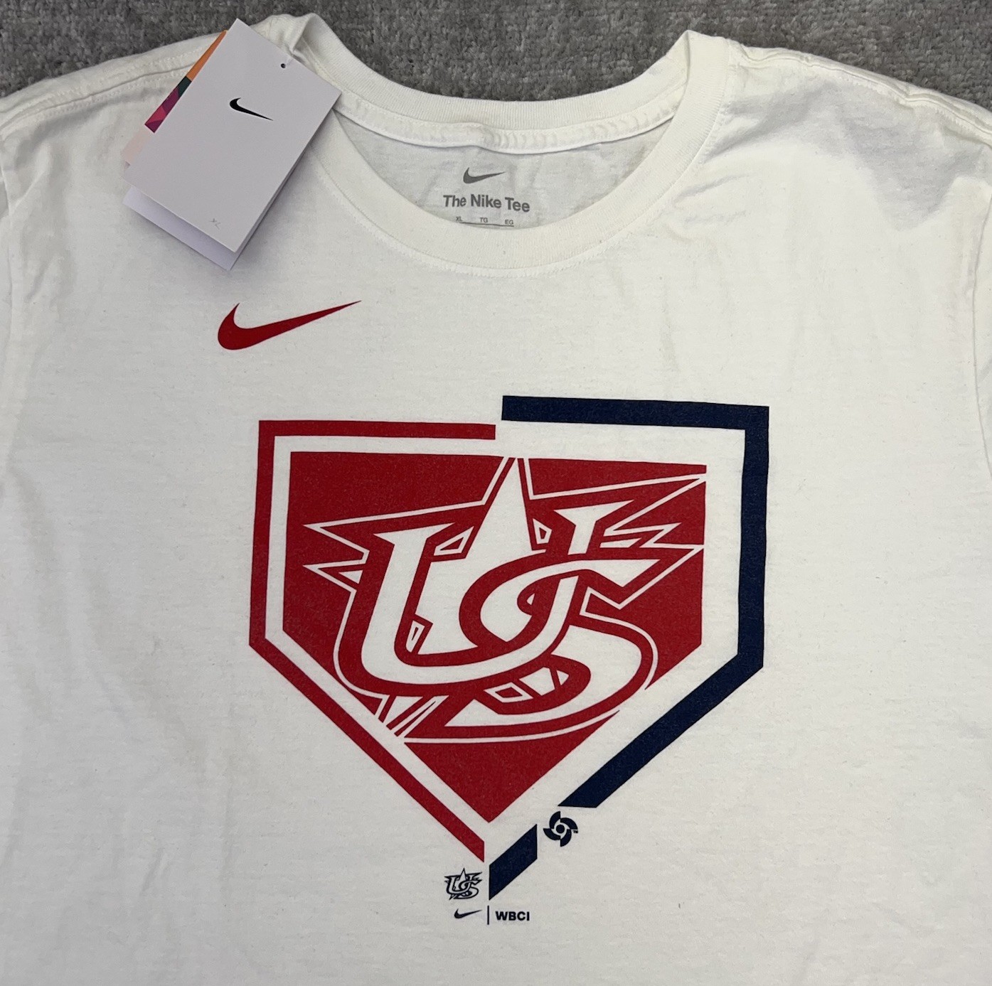 NIKE US Baseball T-Shirt 2026 World Baseball Graphic Logo Classic XL White NEW