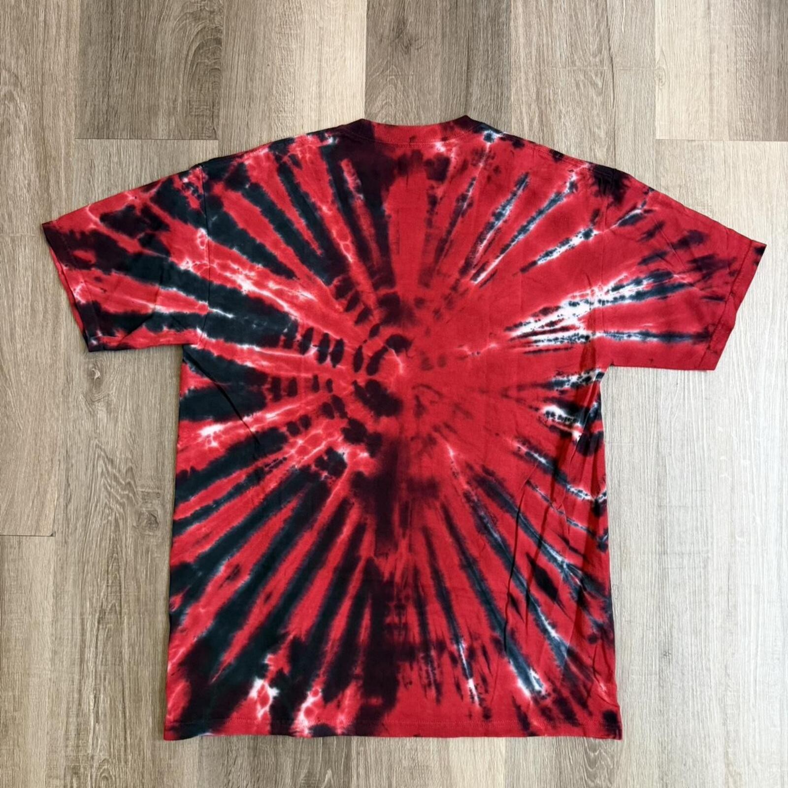Liquid Blue Kiss band tee with red and black tie-dye KISS size L #bandtee #rock gallery