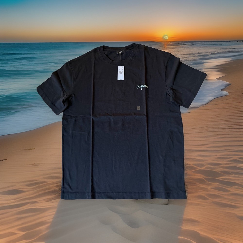 Express Men’s Size M Classic Fit Cotton Lifeguard Tower Graphic T-Shirt. NWT