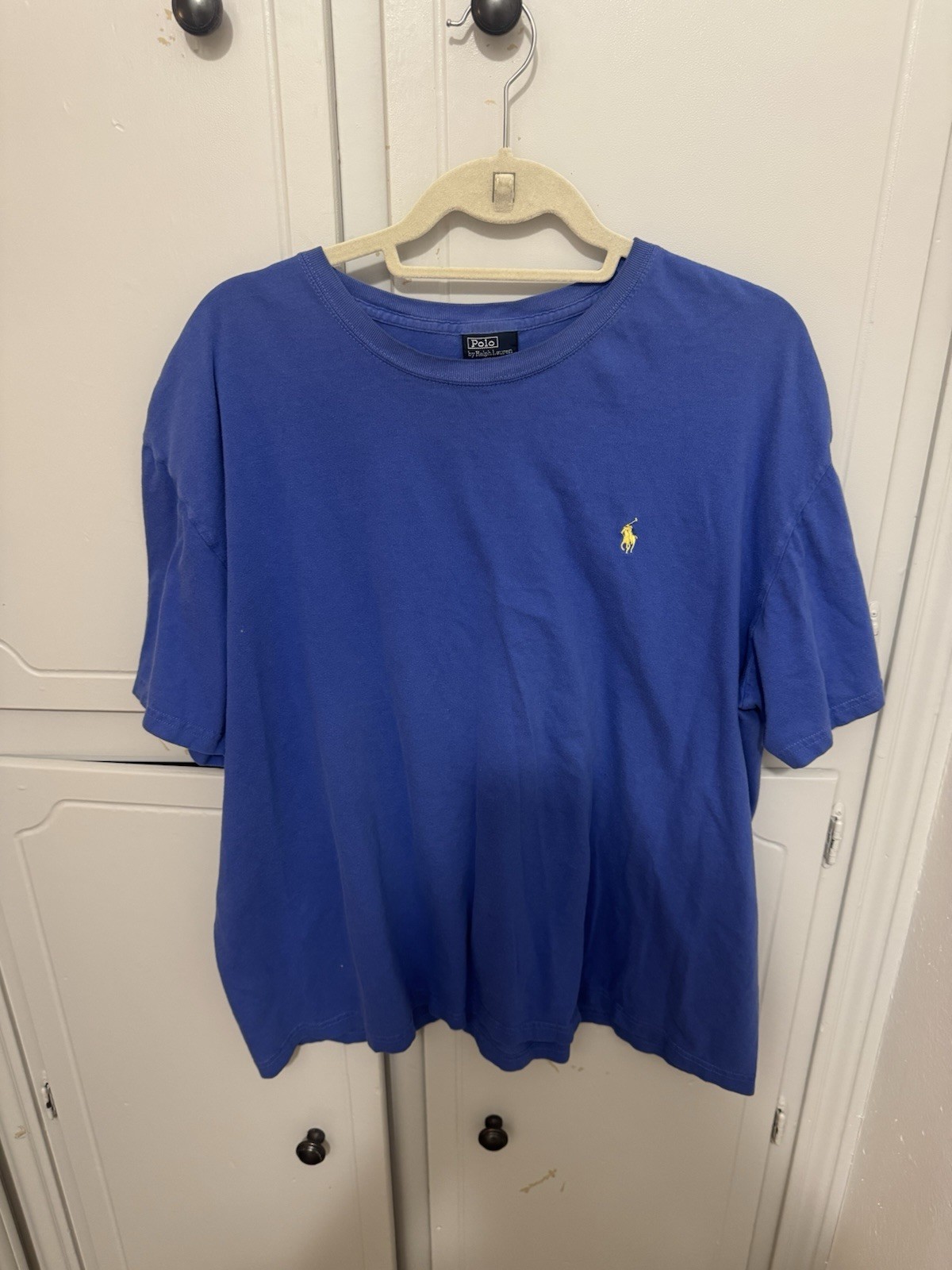 Polo Ralph Lauren Men’s Cotton Crewneck T-Shirt Royal Blue Yellow Pony Logo XL gallery