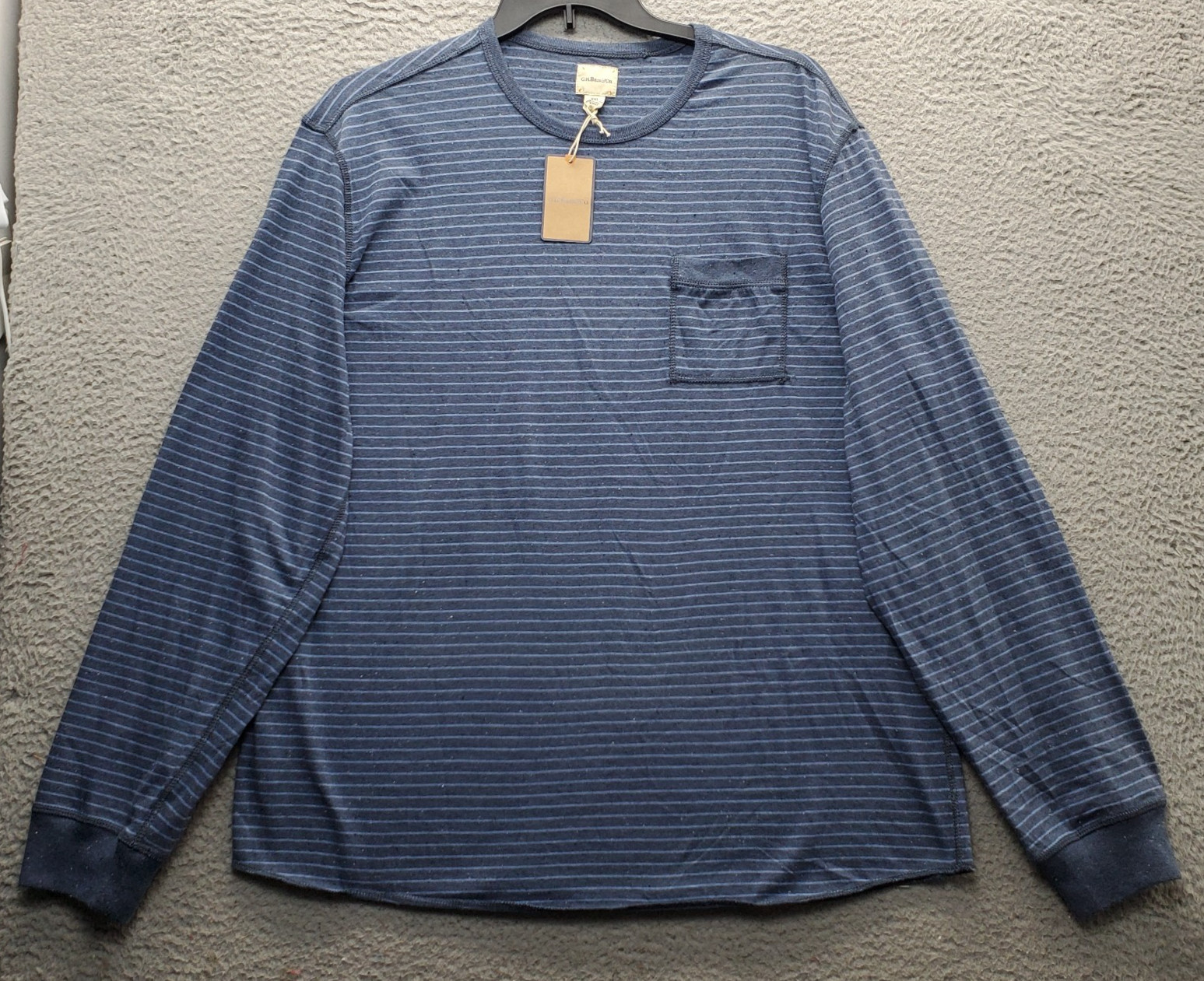G.H. Bass & Co. Pocket Shirt Mens XXL Multi Striped Long Sleeve Pullover Tee gallery