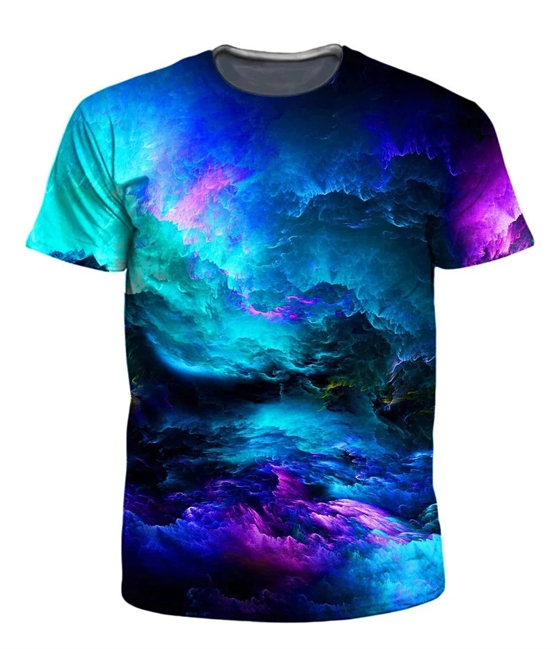 Men's T-Shirts 3D Print Colorful Pattern Round Neck T-Shirts Casual for Men gallery