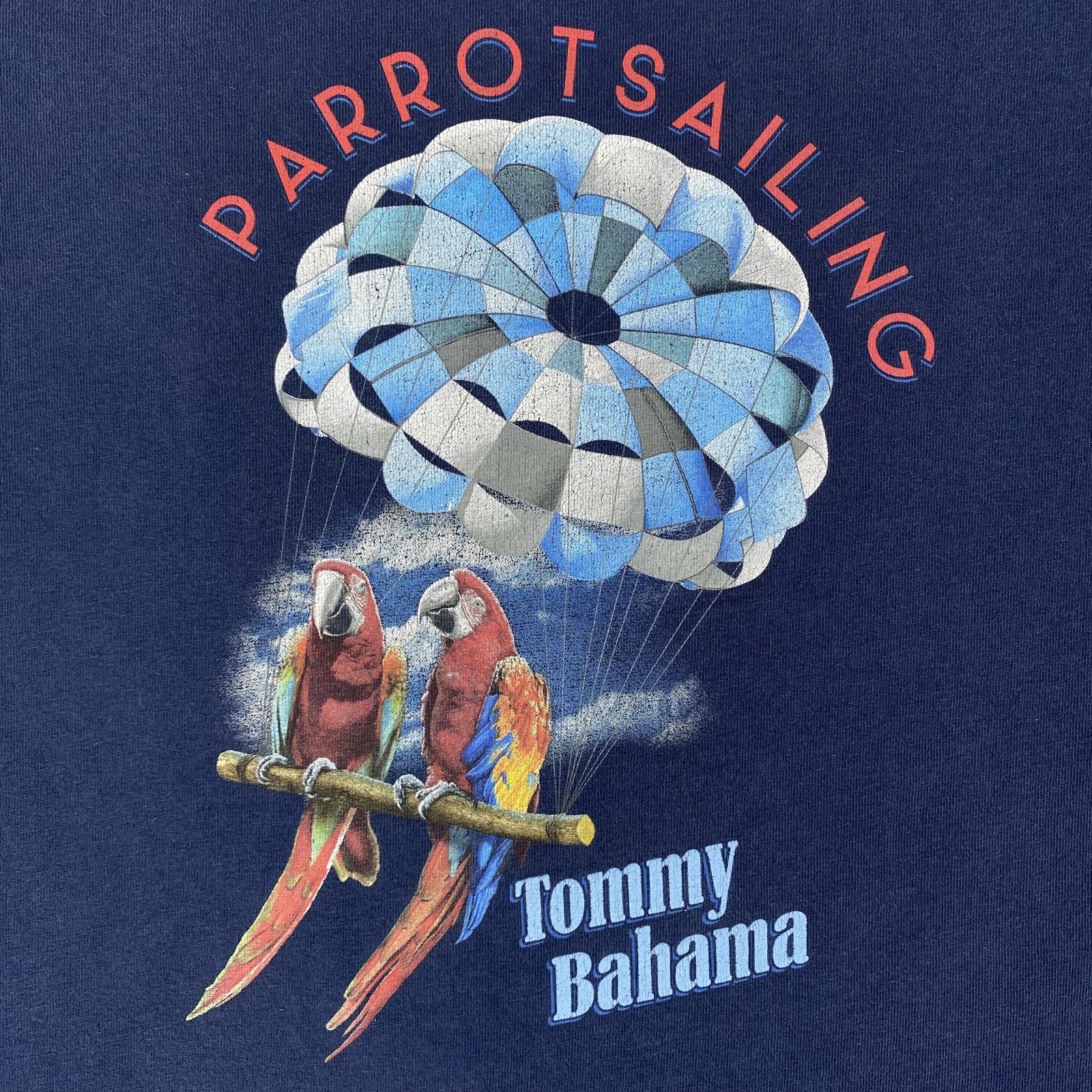 Tommy Bahama Shirt Mens XL Blue Parrotsailing Parrot Graphic UV UPF 30