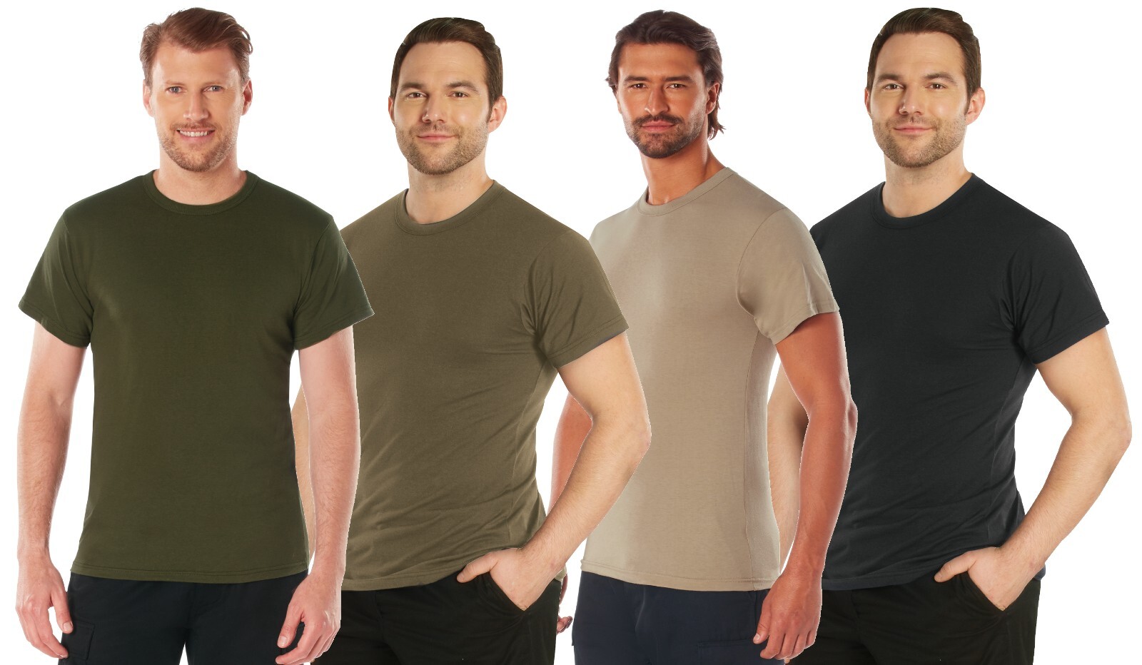 Polyester Cotton Blend Military Solid Color T-Shirts Tees Tee Shirts gallery