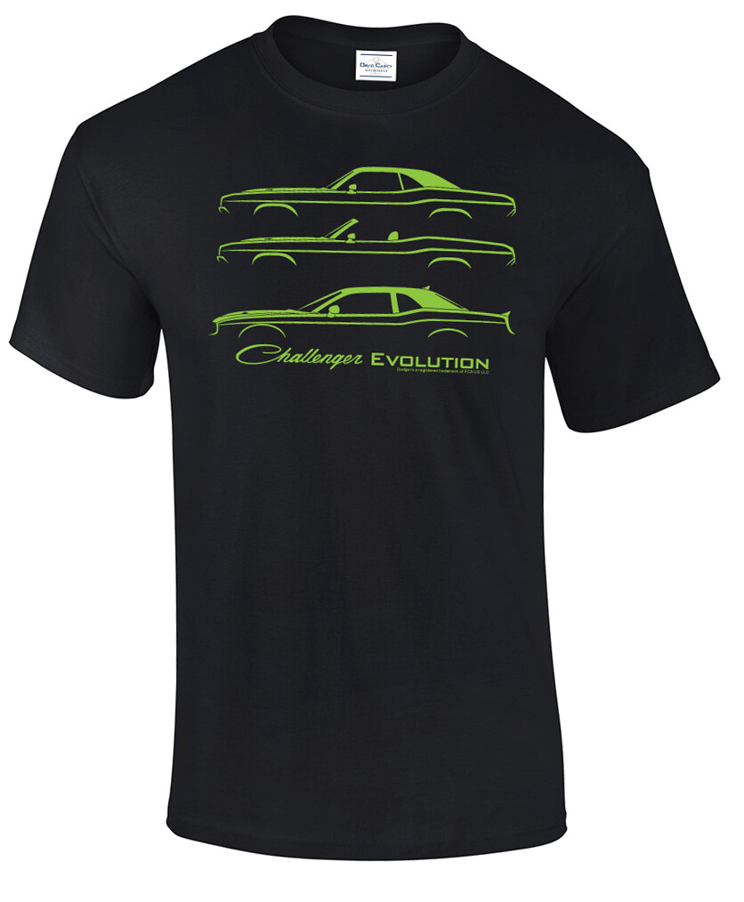 David Carey Dodge Challenger 1970-2017 Evolution Automobiles Cars T Shirt 48216 gallery