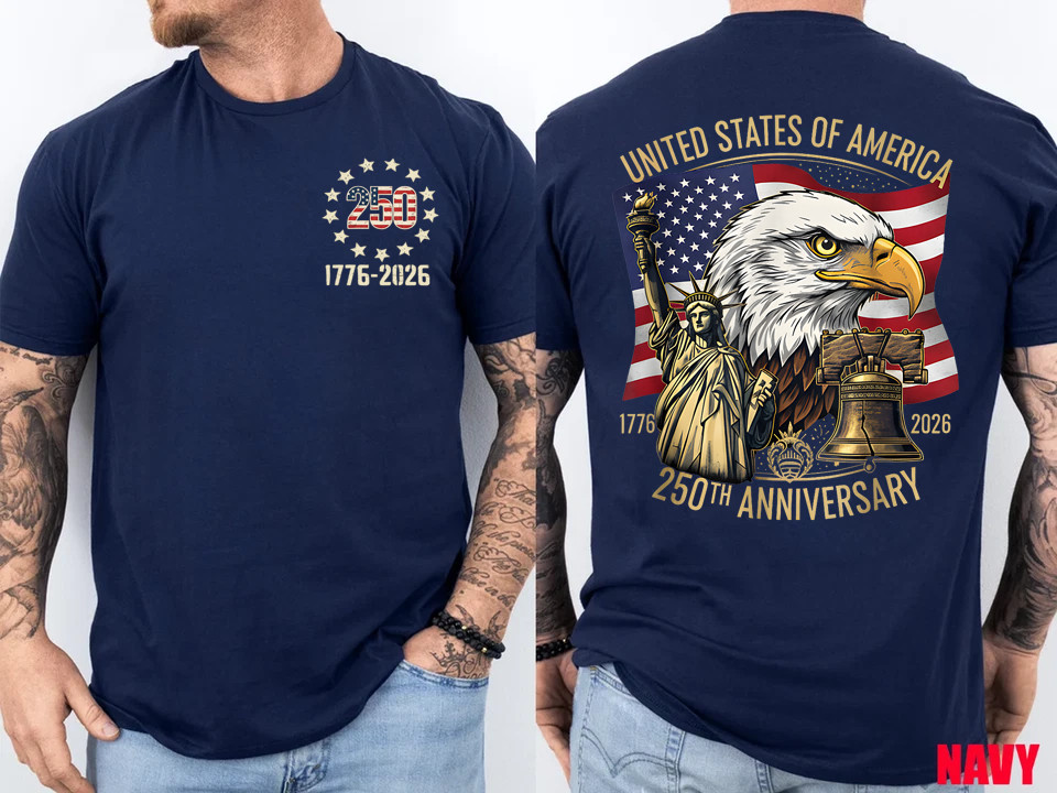 250 Years 1776-2026 250th Birthday Eagle Liberty Bell T-Shirt gallery