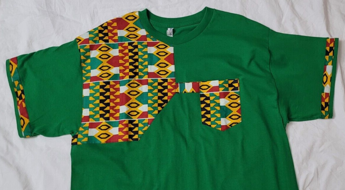 Alstyle Heavyweight Cotton Green Colorful Geometric T. Shirt Size XL EXCELLENT gallery