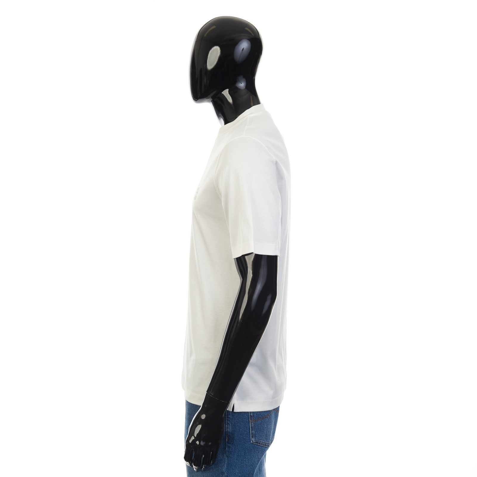 BRUNELLO CUCINELLI 650$ Crewneck Tshirt With Logo Print - White Cotton Jersey gallery