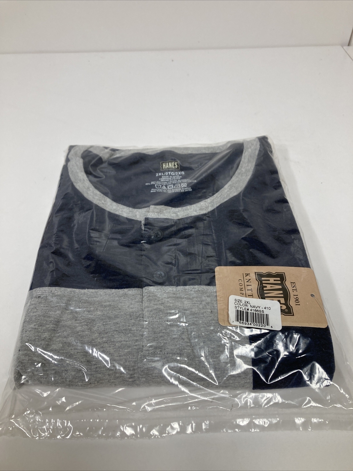 New Hanes Knitting Company Navy Blue 2XL 4166SS gallery