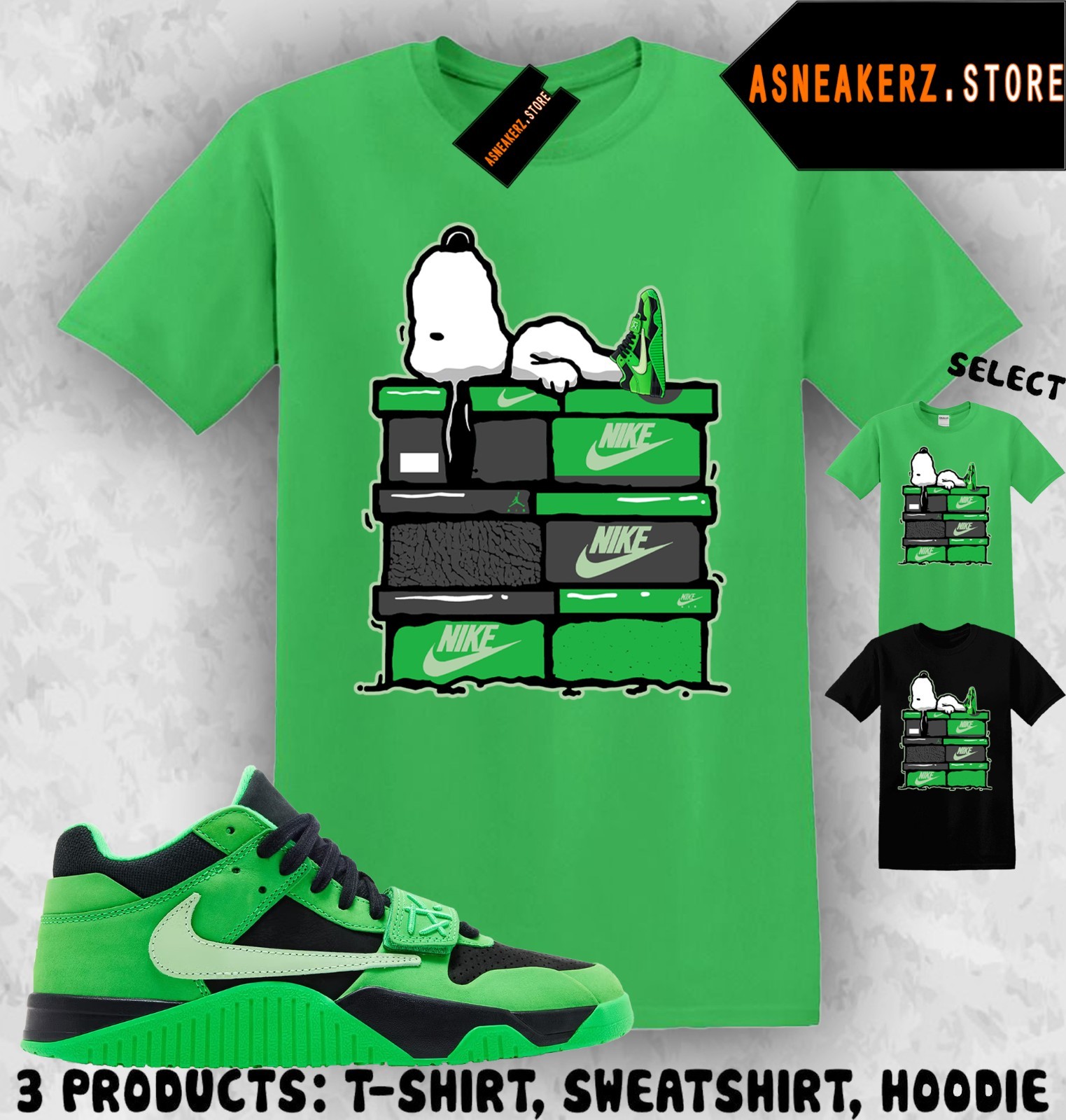 Shirt Match CJ1 Travis Scott Green Spark Sneaker Matching Tee Sneakerhead S Dog gallery