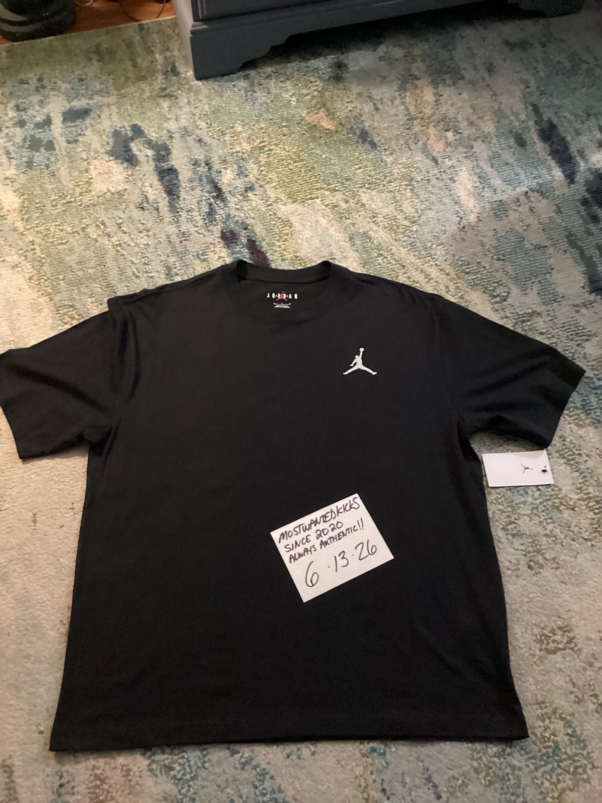 NWT Nike Air Jordan Jumpman EMB T-Shirt Black & White Men’s Size L FREE SHIP!! gallery