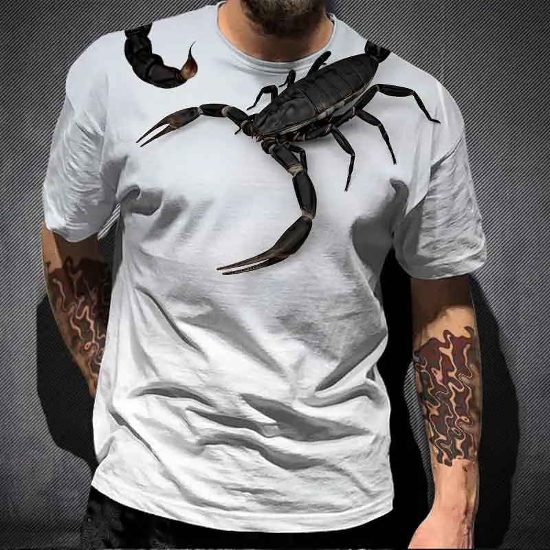 Men's Scorpion 3D Print Oversized Short Sleeve Streetwear T-Shirt gallery