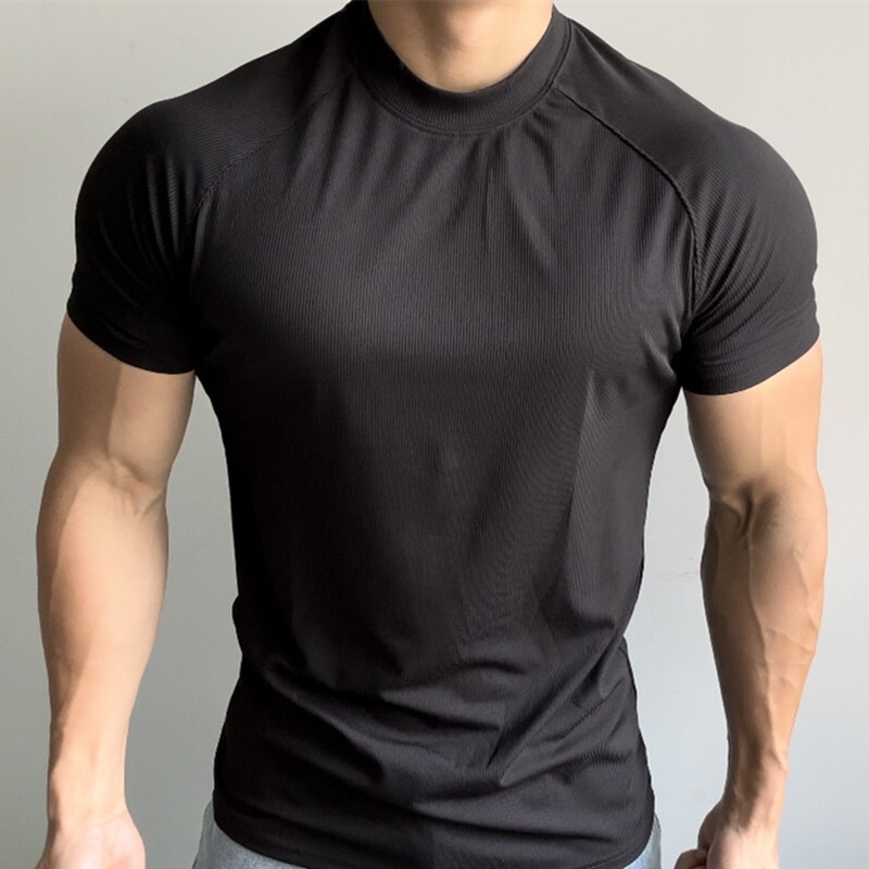 Summer Sports Training Short-Sleeved Men Stretch Quick Drying T-Shirt Breathable gallery