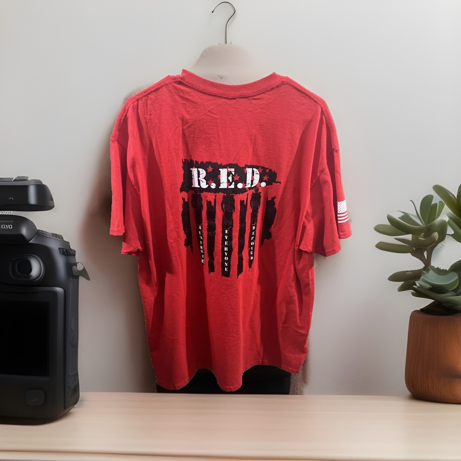 Nine Line T Shirt Adult Red Text Logo Police Support Has Misprint 2 Side 3XL gallery