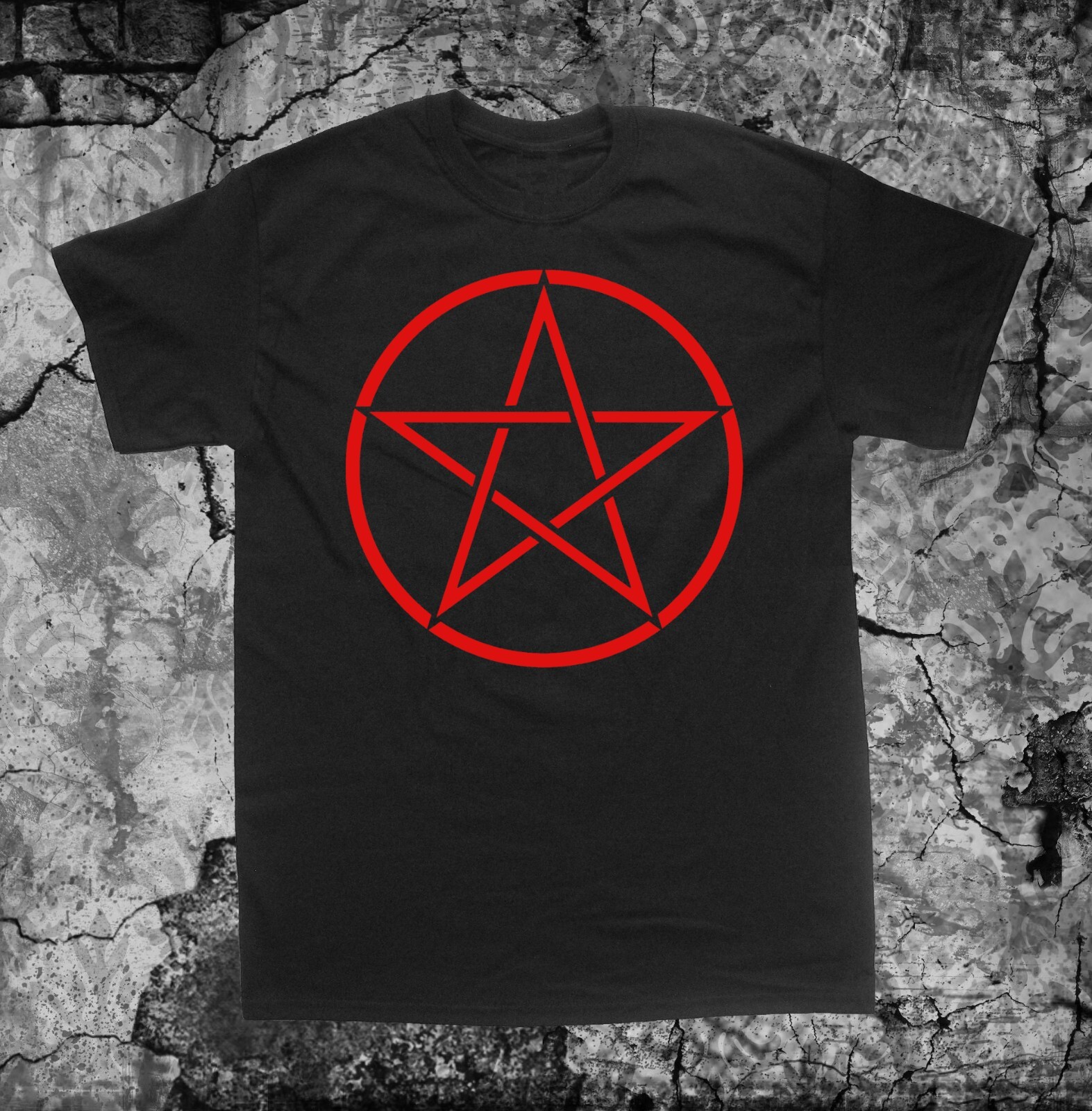 Pentacle Shirt Punk Occult Gothic Baphomet Satanic Skull Pentagram Grunge Witch gallery