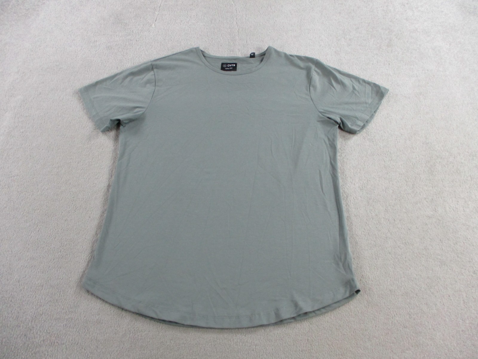 Cuts Clothing Shirt Men XL Gray Curve Hem Crewneck Casual Basic Plain Staple Tee gallery