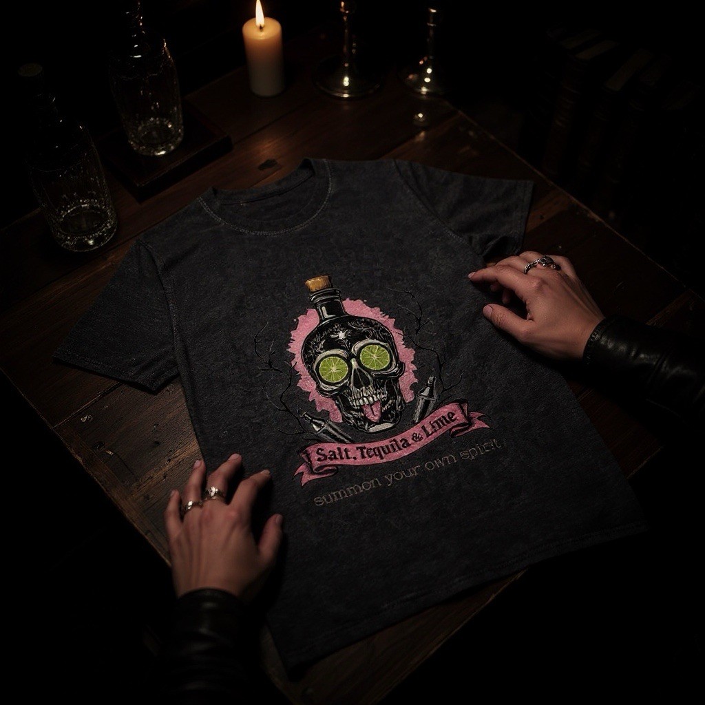 Oversized Acid Washed | Vintage Look Tequila T Shirt For Halloween : All Year gallery