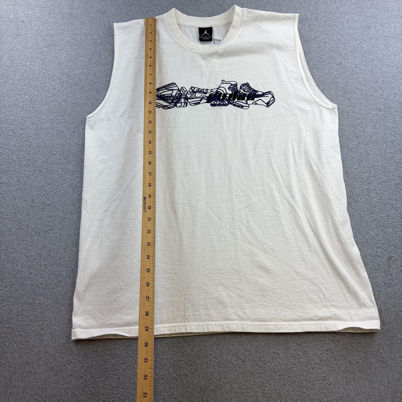 Jordan Shirt Mens Large White Sleeveless Sneaker Graphic Muscle Tee Adult gallery