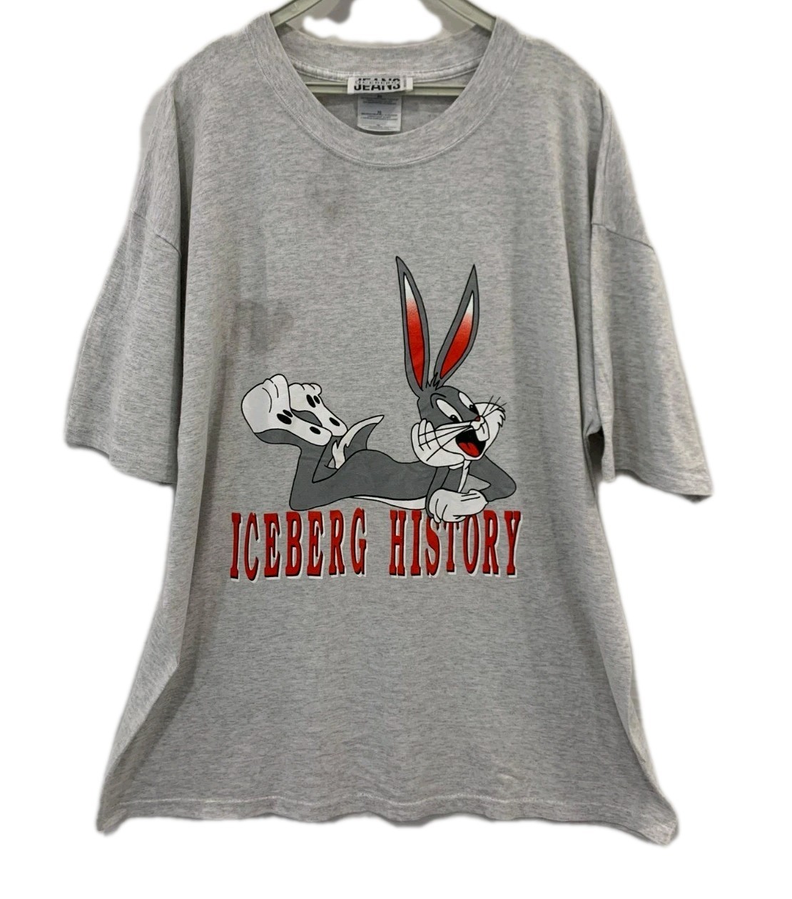 Iceberg Jeans Bugs Bunny Graphic T-Shirt XL Gray Vintage Cartoon Tee Italy #97