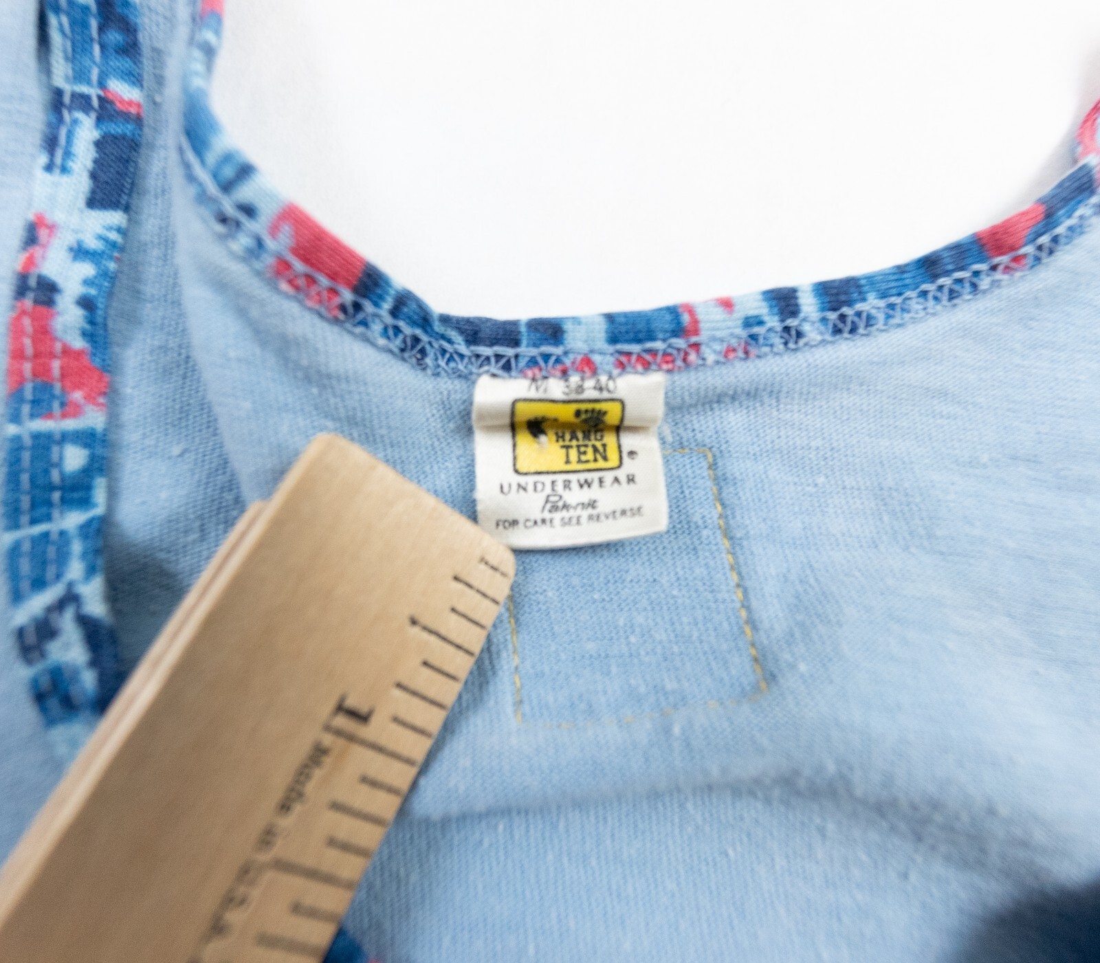 Vintage Hang Ten Shirt Mens Medium Blue Tank Top 70s Tee Southwestern Surf Brand gallery