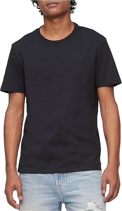 Calvin Klein Men’s Smooth Cotton Solid Crewneck T-Shirt, Black Size S NO-TAG