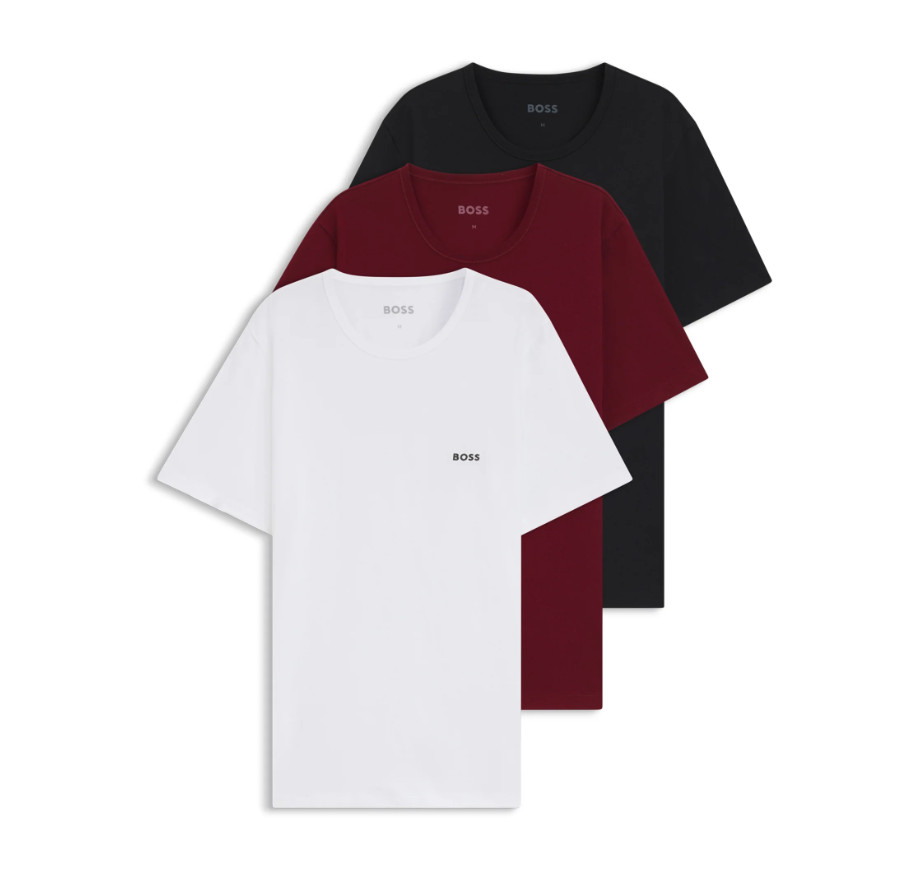 T-Shirts BOSS Mens Multicoloured 3 Pack Short Sleeve With Logo - Size XL gallery