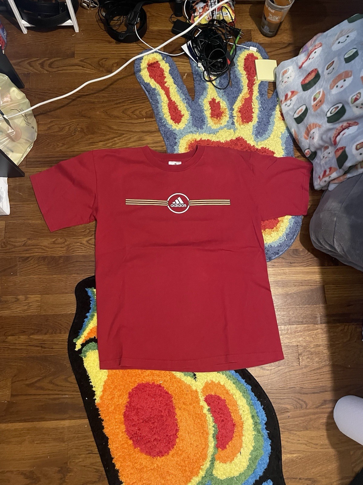 Adidas Vintage Red Tee Shirt, Tagged Size Medium (Fits a little big as shown)