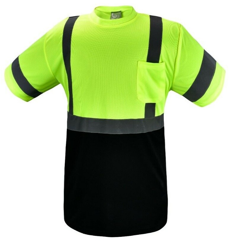 Short Sleeve Yellow/Black High Visibility Safety Shirt Choose size gallery