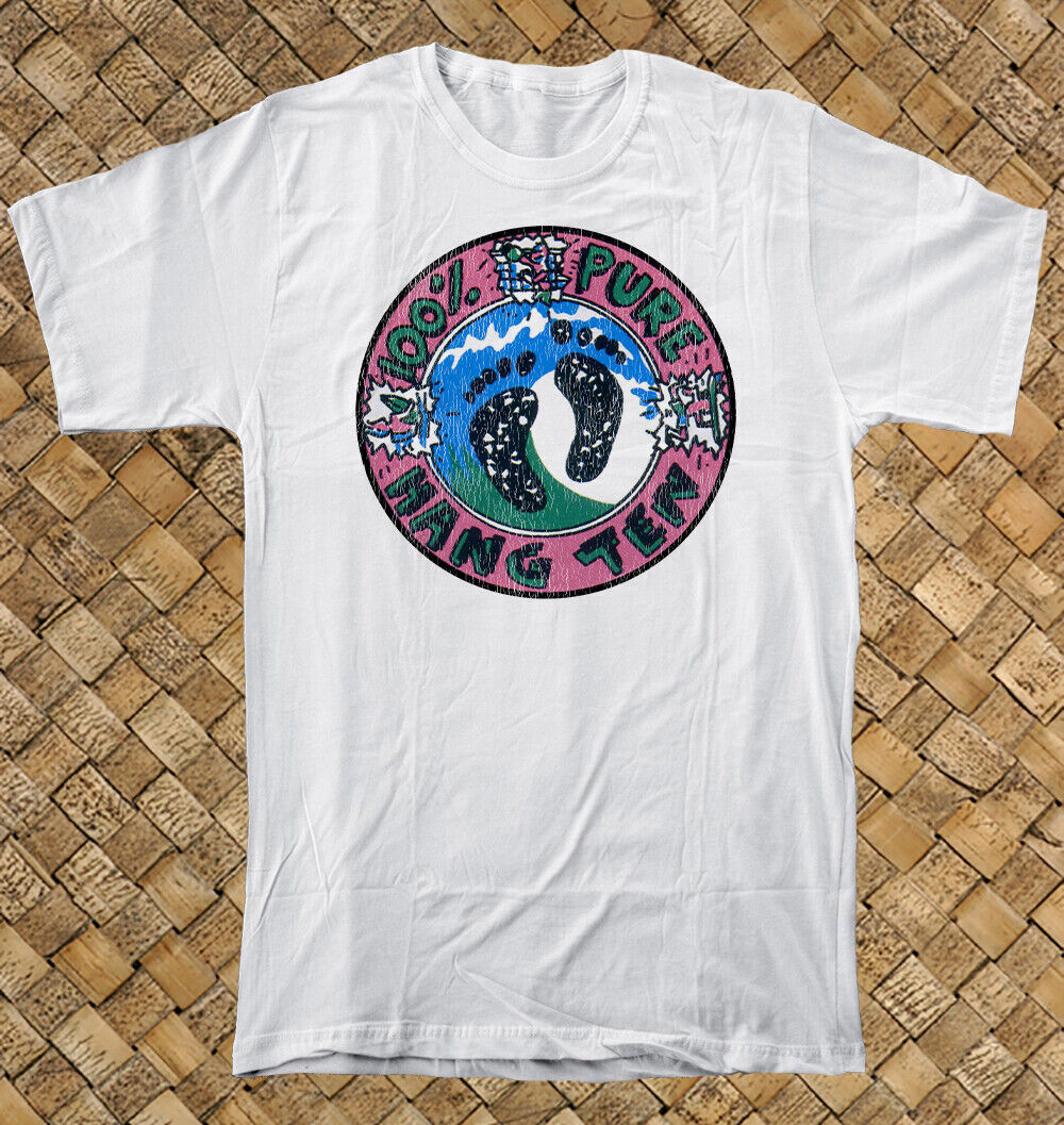 Retro Surf T Shirt 100% Cotton Vtg Art 100% Pure Hang Ten Surfer Surfing gallery