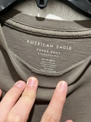 American Eagle Brown Super Soft Standard Fit Crew Neck Cotton T-Shirt Men’s (XS)