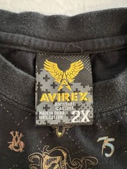 Avirex “Strength in Truth” Crests #75 AOP Streetwear Hip Hop Men’s 2X Shirt Y2K