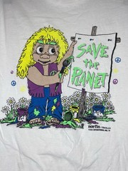 1992 Norfin Trolls Vintage Save The Planet Hippie T Shirt White Size Medium