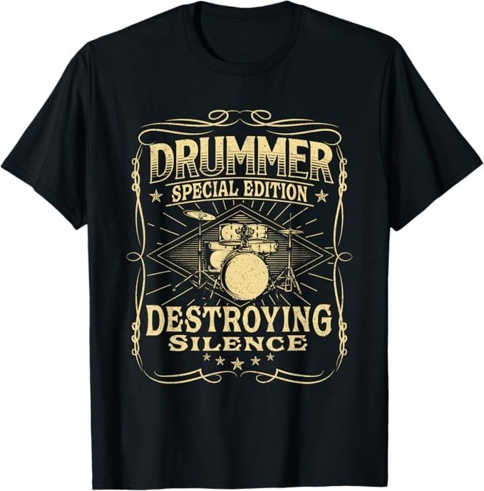 Drummer Special Edition Destroying Silence - Drumming Lover T-Shirt - H044 gallery