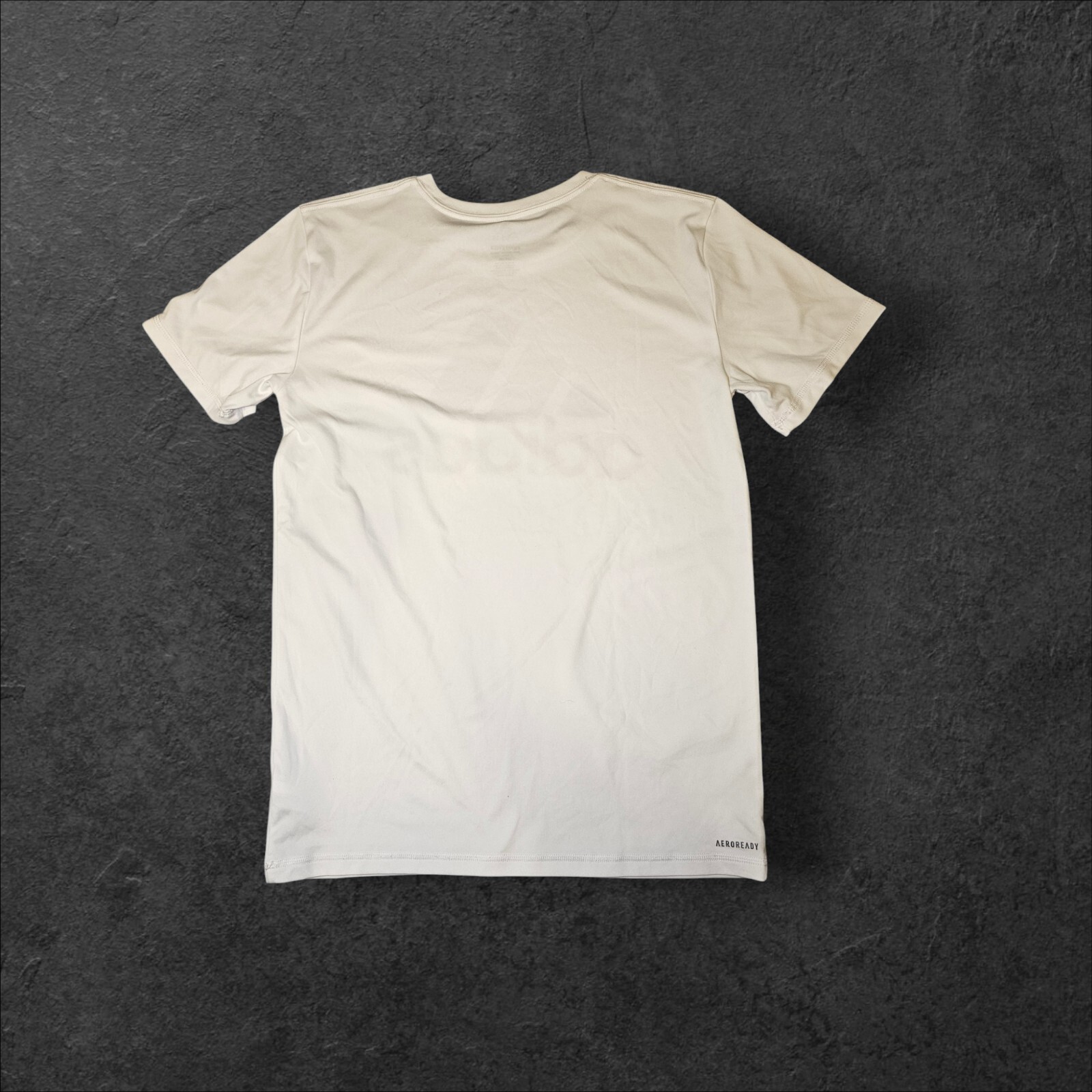 Adidas White Graphic Logo T-Shirt Men's Size Large 100% Recycled Polyester gallery