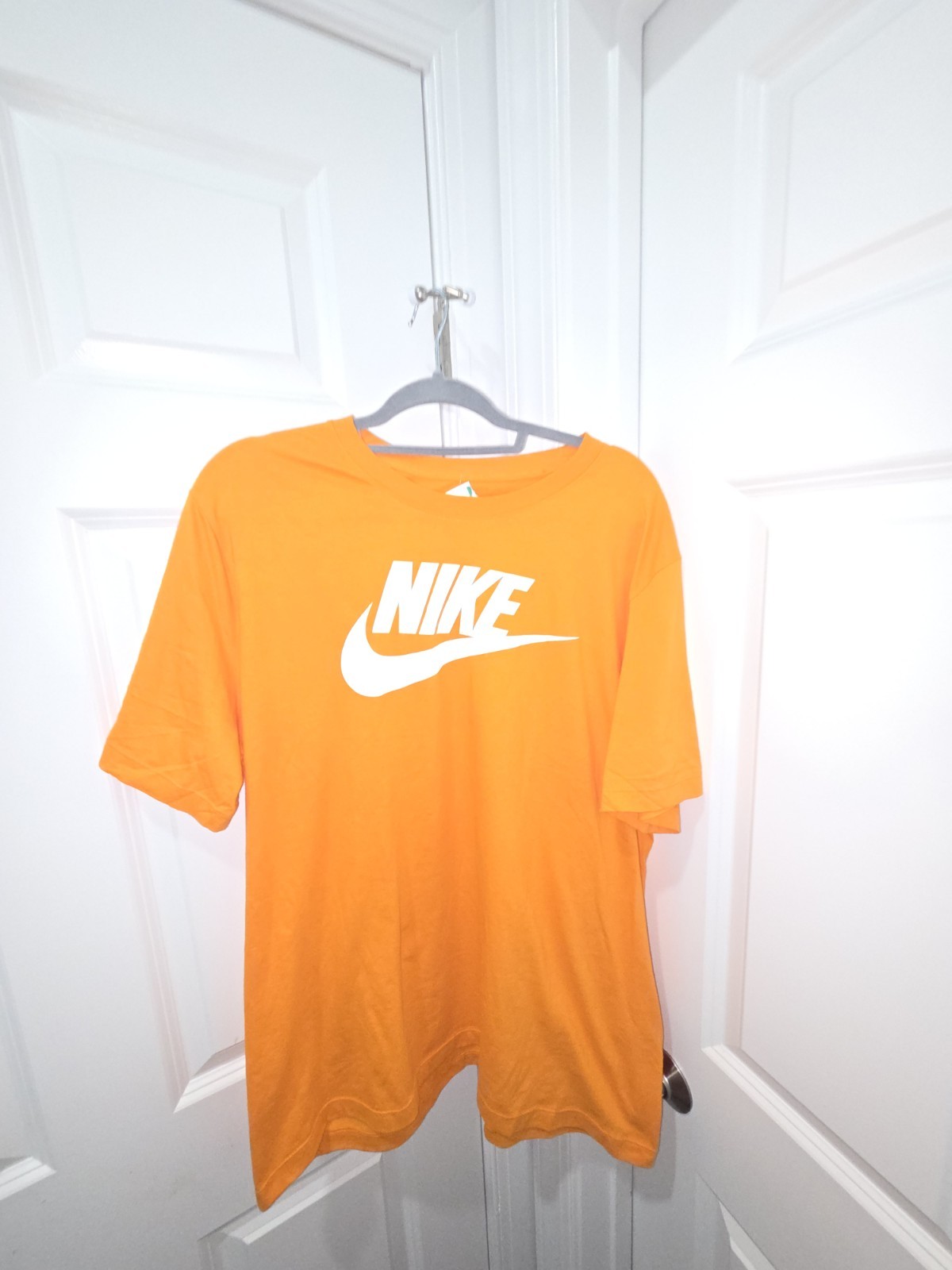 Nike The Nike Tee Men's XL Orange Graphic Logo Crew Neck Short Sleeve Cotton gallery