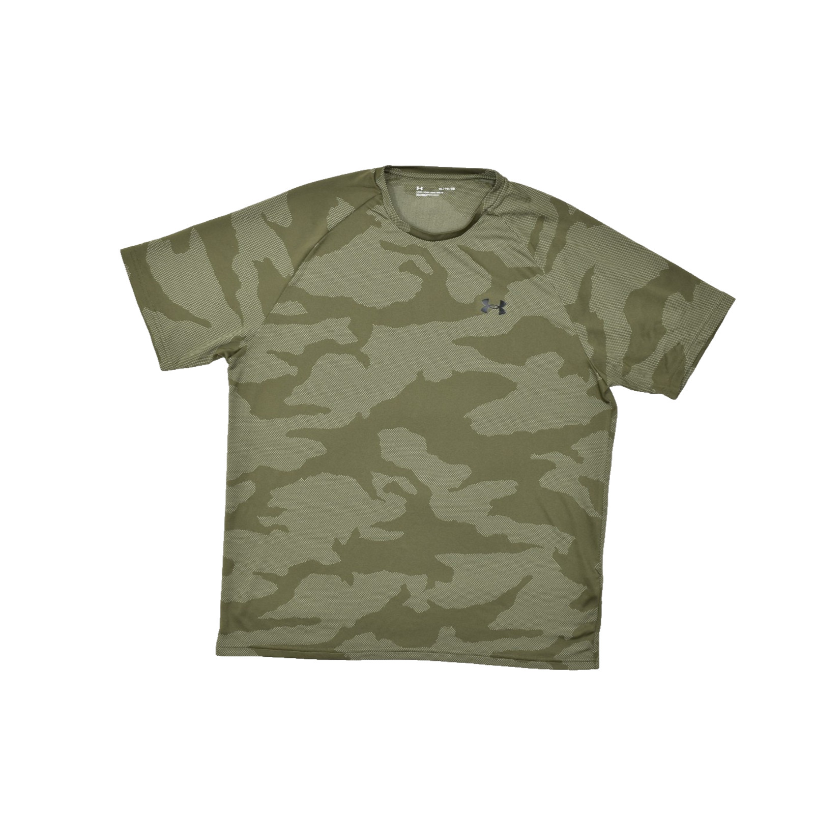 Under Armour Men XL Green Camo Seamless Performance Training T-Shirt Loose Fit gallery