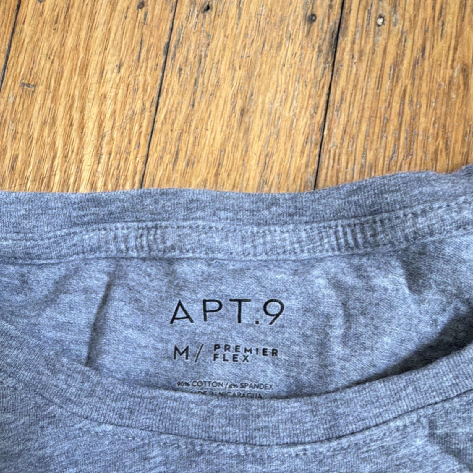APT.9 Premier Flex Gray Lightweight Men's Long Sleeve T-Shirt M Cotton Spandex gallery