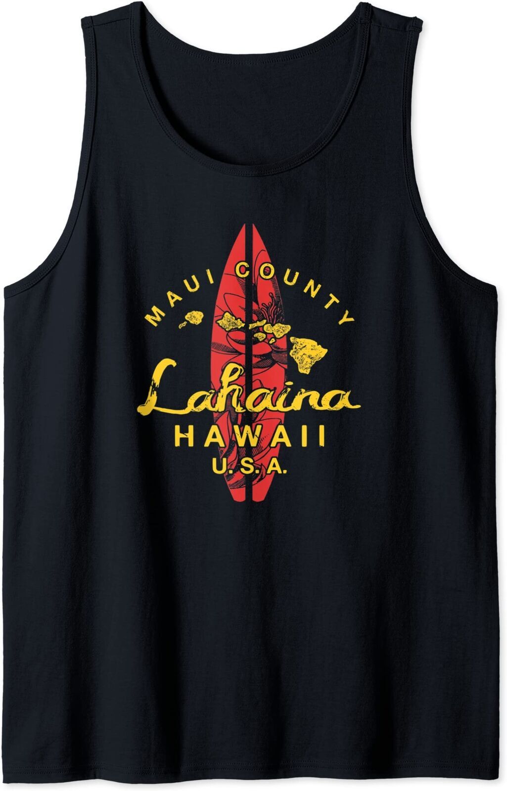 Hawaii Lahaina Maui Vintage Hawaiian Islands Surf Tank Top, T-shirt